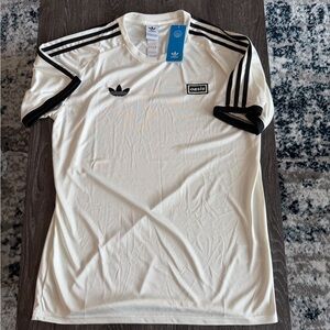 Adidas Oasis White and Black Striped T-Shirt